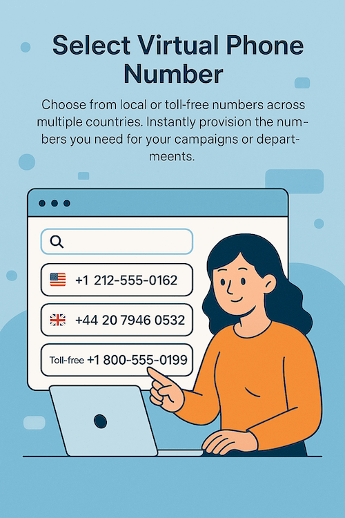 Select virtual phone number